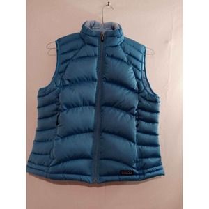 Patagonia Women's Full Zip Classic Blue Puffer Vest Jacket  Goose Down - Size L